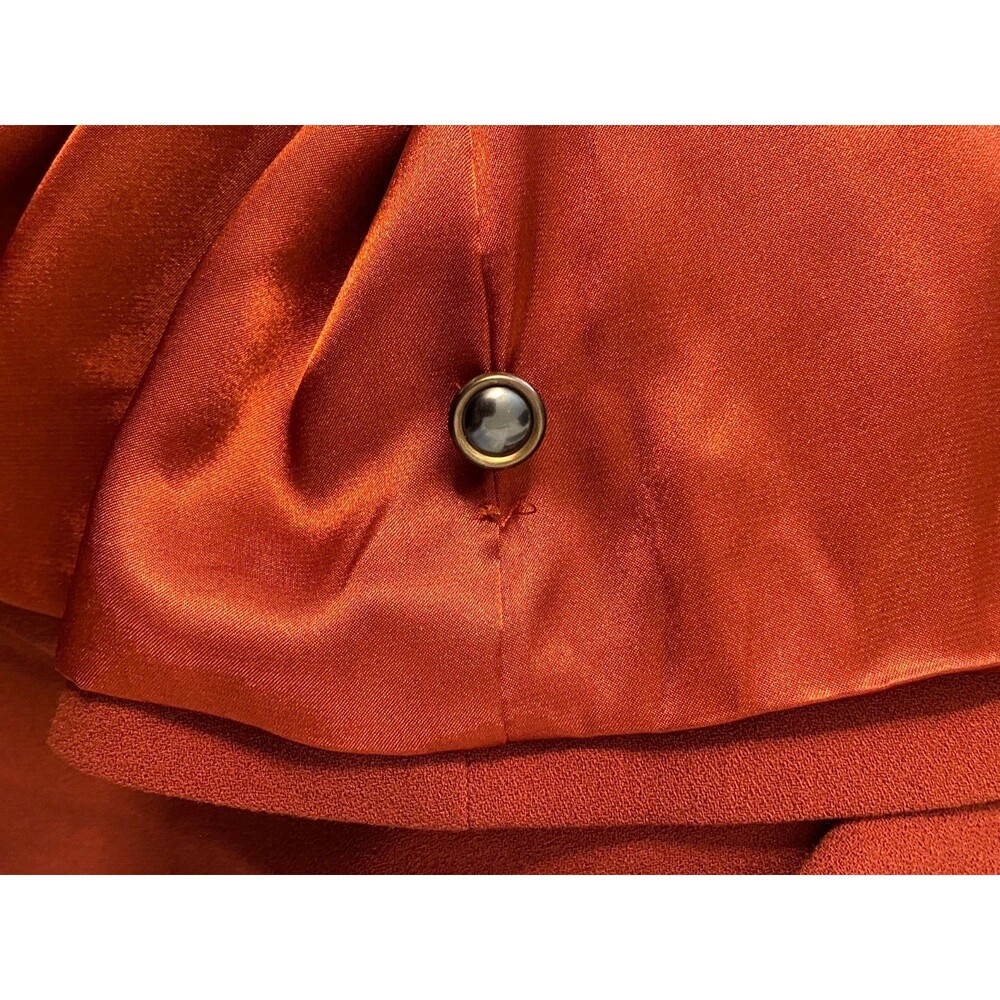 BOB MACKIE Wearable Art Women's L Blazer Jacket Fleur de Lis Burnt Orange Gold - Picture 9 of 9